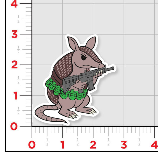 Armed To The Dillo Sticker